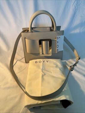 BOYY Bobby 23 Hummus Leather Top-Handle Satchel with Oversized Buckle